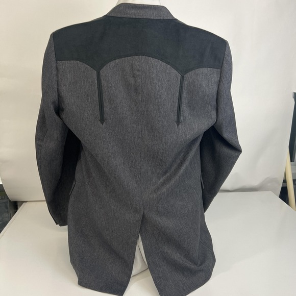 Circle S Blazer Mens 42L Gray Western Sport Coat Jacket Made USA Rodeo Cowboy - Picture 3 of 16